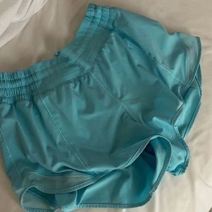 lululemon hotty hot HIGH RISE turquoise blue 2.5 inch